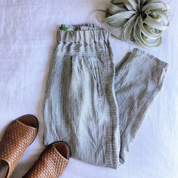 Anthropologie Pants - Anthropologie | Linen Striped Joggers